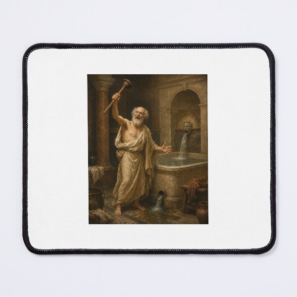 Item preview, Funny Bathroom Wall Art, Archimedes Eureka Clog Poster, Vintage Restroom Decor designed and sold by shopcanva.