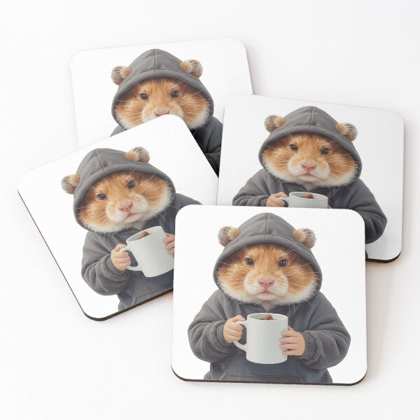 Item preview, Hamster Drinking Coffee in Oversized Hoodie designed and sold by VeloraCrafts.