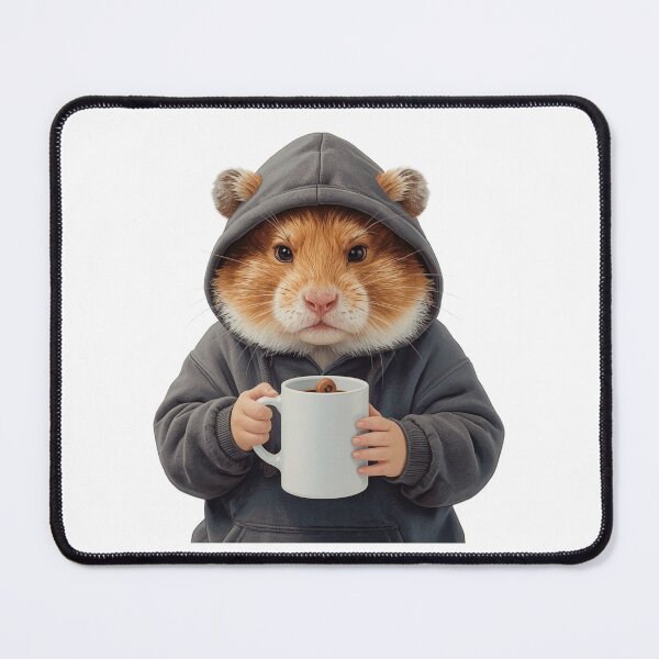 Item preview, Hamster Drinking Coffee in Oversized Hoodie designed and sold by VeloraCrafts.