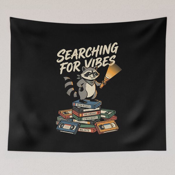 Item preview, Searching For Vibes Retro Raccoon VHS Tapes designed and sold by Zazz Lee.