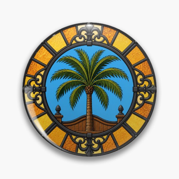 Item preview, Tropical emblem of stained glass and wrought iron designed and sold by LaJacke.