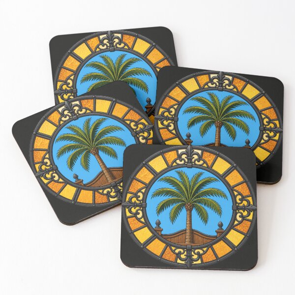 Item preview, Tropical emblem of stained glass and wrought iron designed and sold by LaJacke.
