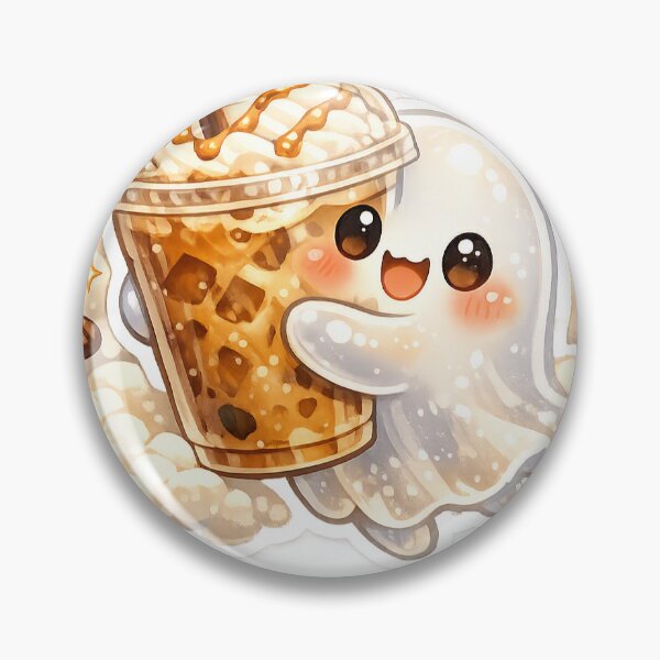 Item preview, Ghost Coffee Run Sticker Cute Spooky Café Aesthetic for Coffee Lovers & Cozy Souls designed and sold by CutePrintCorner.