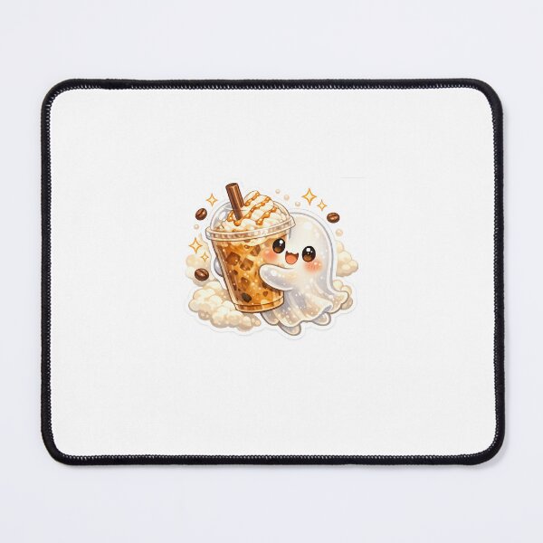 Item preview, Ghost Coffee Run Sticker Cute Spooky Café Aesthetic for Coffee Lovers & Cozy Souls designed and sold by CutePrintCorner.
