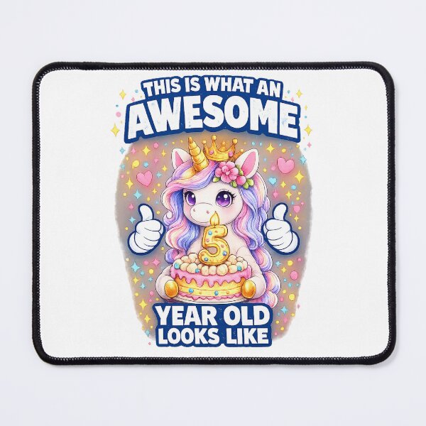Item preview, Cute Birthday Girl Unicorn 5 Year Old Looks Like designed and sold by QuiteOrbit.