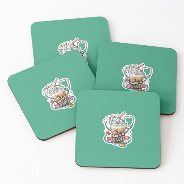 Item preview, OTD Powered by Iced Coffee - Cute Occupational Therapy Stethoscope Sticker designed and sold by Amituniqart.