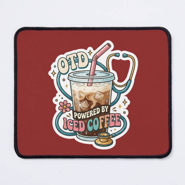 Item preview, OTD Powered by Iced Coffee - Cute Occupational Therapy Stethoscope Sticker designed and sold by Amituniqart.