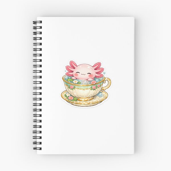 Item preview, Axolotl Tea Sticker Kawaii Animal Aesthetic for Axolotl Lovers & Cozy Collectors designed and sold by CutePrintCorner.