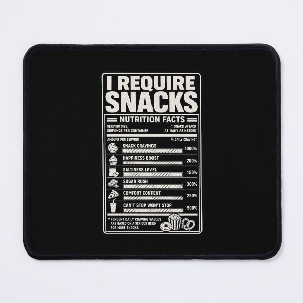 Item preview, I REQUIRE SNACKS Funny Nutrition Facts Label designed and sold by snowry.