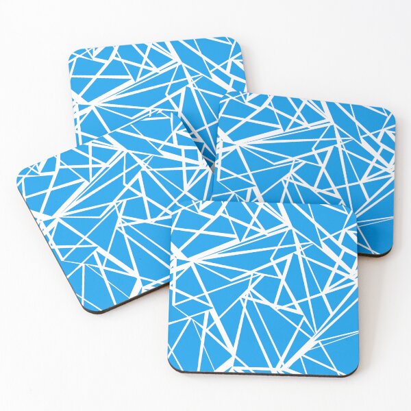 Item preview, White abstract lines on blue background designed and sold by fuzzyfox.