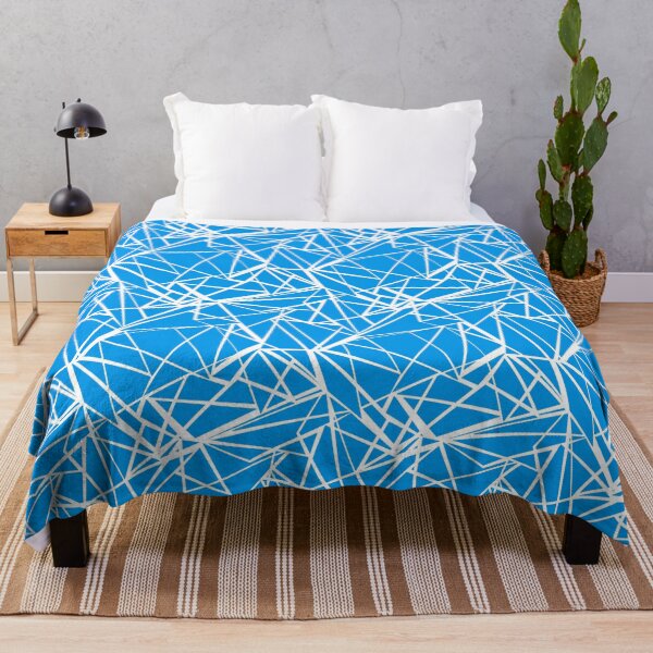 Item preview, White abstract lines on blue background designed and sold by fuzzyfox.