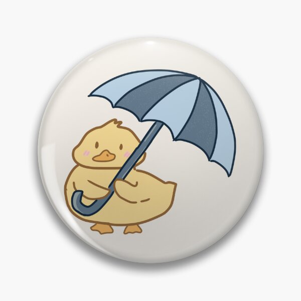 Item preview, Cute Duck Holding Blue Umbrella designed and sold by TheCozyBurrow.