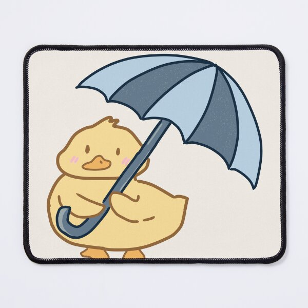Item preview, Cute Duck Holding Blue Umbrella designed and sold by TheCozyBurrow.