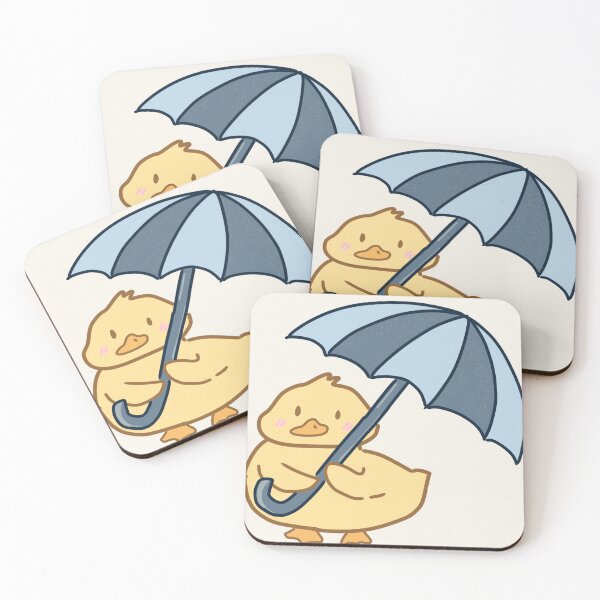 Item preview, Cute Duck Holding Blue Umbrella designed and sold by TheCozyBurrow.