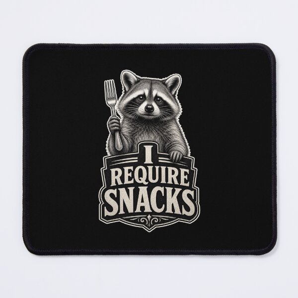 Item preview, I REQUIRE SNACKS Funny Raccoon Fork Hungry Animal designed and sold by snowry.