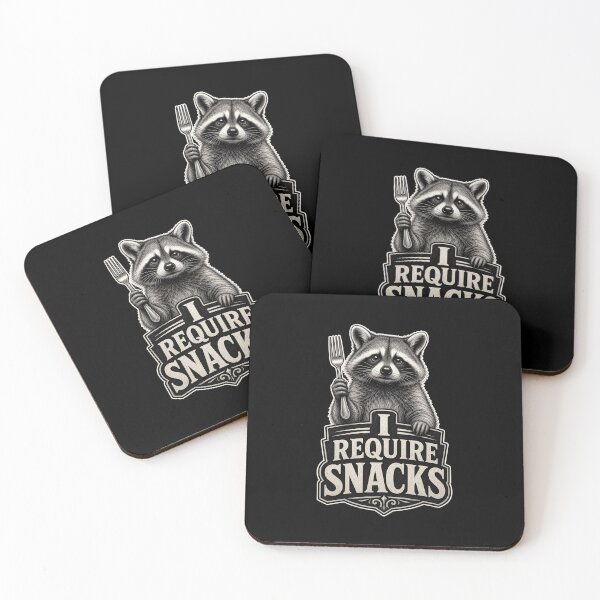 Item preview, I REQUIRE SNACKS Funny Raccoon Fork Hungry Animal designed and sold by snowry.