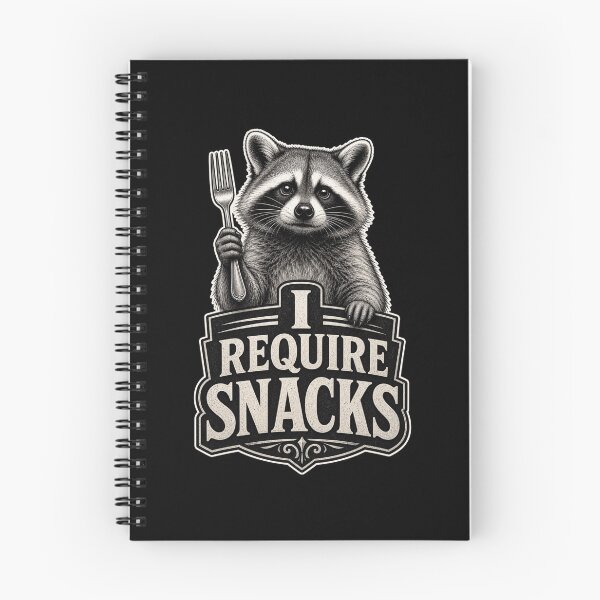 Item preview, I REQUIRE SNACKS Funny Raccoon Fork Hungry Animal designed and sold by snowry.