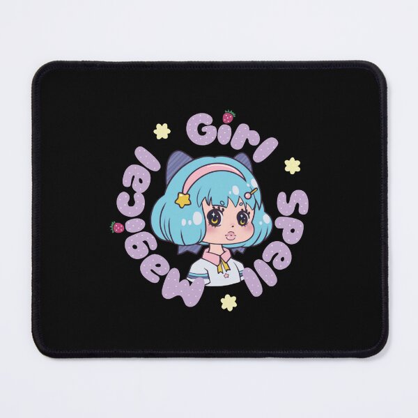 Item preview, Magical Girl Spell Cute Chibi Blue Hair Witch Illustration designed and sold by Krampusrobot.