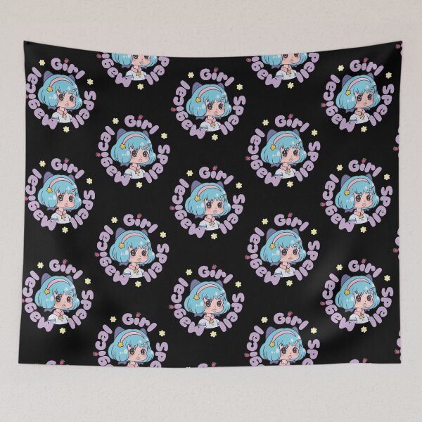 Item preview, Magical Girl Spell Cute Chibi Blue Hair Witch Illustration designed and sold by Krampusrobot.