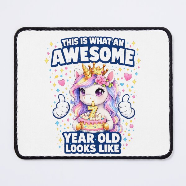 Item preview, Cute Birthday Girl Unicorn 7 Year Old Looks Like designed and sold by QuiteOrbit.