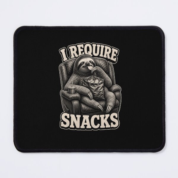 Item preview, I REQUIRE SNACKS Funny Sloth Eating Chips Lounging designed and sold by snowry.
