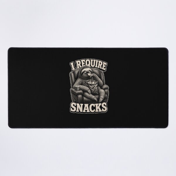 Item preview, I REQUIRE SNACKS Funny Sloth Eating Chips Lounging designed and sold by snowry.