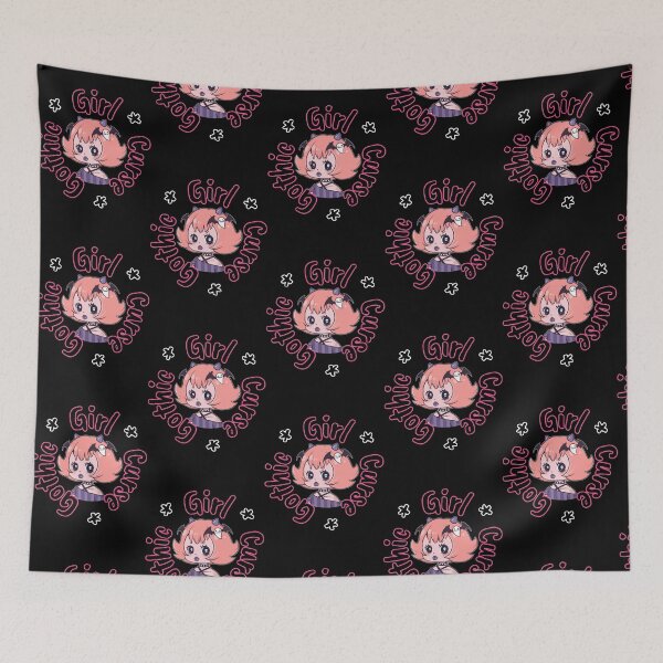 Item preview, Gothic Girl Curse Cute Chibi Vampire Demon Horns Art designed and sold by Krampusrobot.