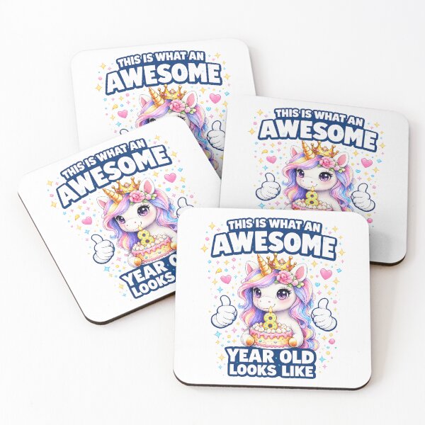 Item preview, Cute Birthday Girl Unicorn 8 Year Old Looks Like designed and sold by QuiteOrbit.