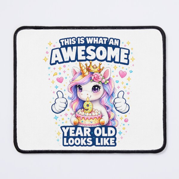 Item preview, Cute Birthday Girl Unicorn 9 Year Old Looks Like designed and sold by QuiteOrbit.