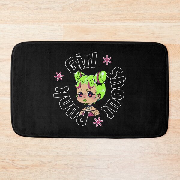 Item preview, Punk Girl Shout Cute Chibi Neon Green Space Buns Graphic designed and sold by Krampusrobot.