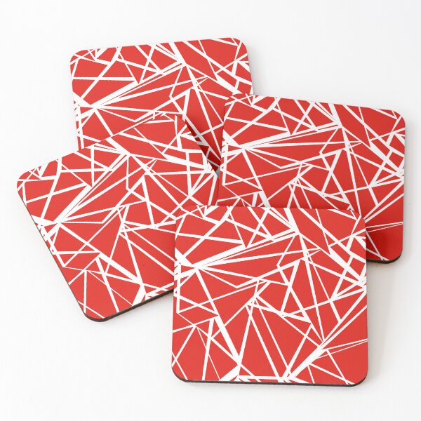Item preview, White abstract lines on red background designed and sold by fuzzyfox.