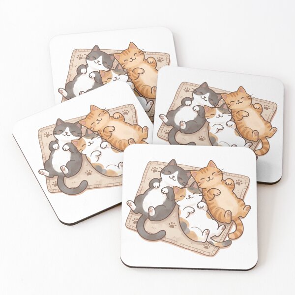 Item preview, cute cats cuddle on a cozy mat designed and sold by temptedd.