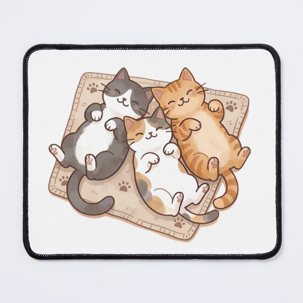 Item preview, cute cats cuddle on a cozy mat designed and sold by temptedd.