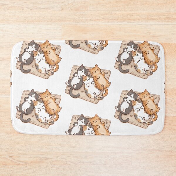 Item preview, cute cats cuddle on a cozy mat designed and sold by temptedd.