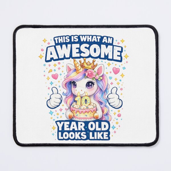 Item preview, Cute Birthday Girl Unicorn 10 Year Old Looks Like designed and sold by QuiteOrbit.