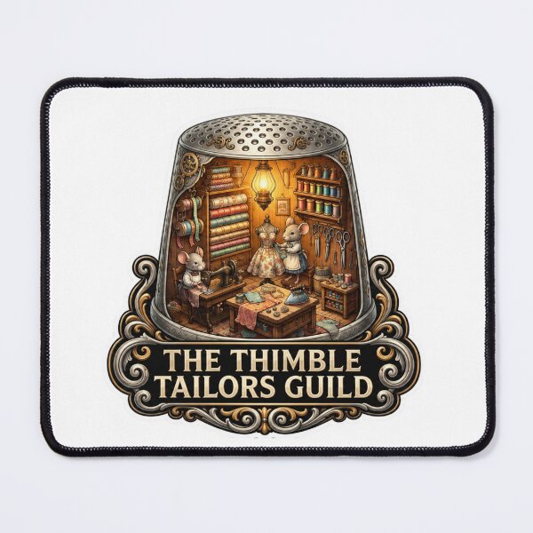 Item preview, The Thimble Tailors Guild | Mouse Seamstress | Sewing Workshop | Tailor Mice | Whimsical Cottagecore | Cozy Sewing Room Fantasy designed and sold by MrDev.