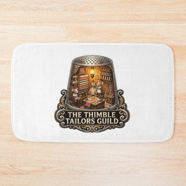 Item preview, The Thimble Tailors Guild | Mouse Seamstress | Sewing Workshop | Tailor Mice | Whimsical Cottagecore | Cozy Sewing Room Fantasy designed and sold by MrDev.