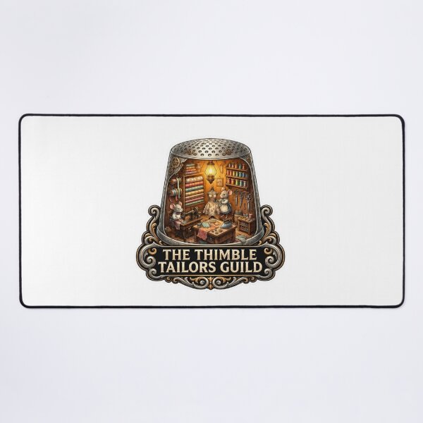 Item preview, The Thimble Tailors Guild | Mouse Seamstress | Sewing Workshop | Tailor Mice | Whimsical Cottagecore | Cozy Sewing Room Fantasy designed and sold by MrDev.