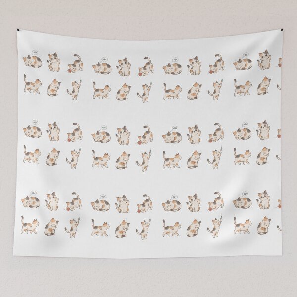 Item preview, cute calico cat behaviour - playing, sleeping, walking designed and sold by temptedd.