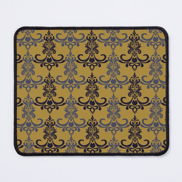 Item preview, Estampado damasco vintage en amarillo mostaza y azul marino designed and sold by Aumpuk.