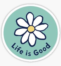 Teal Life is Good Daisy Sticker