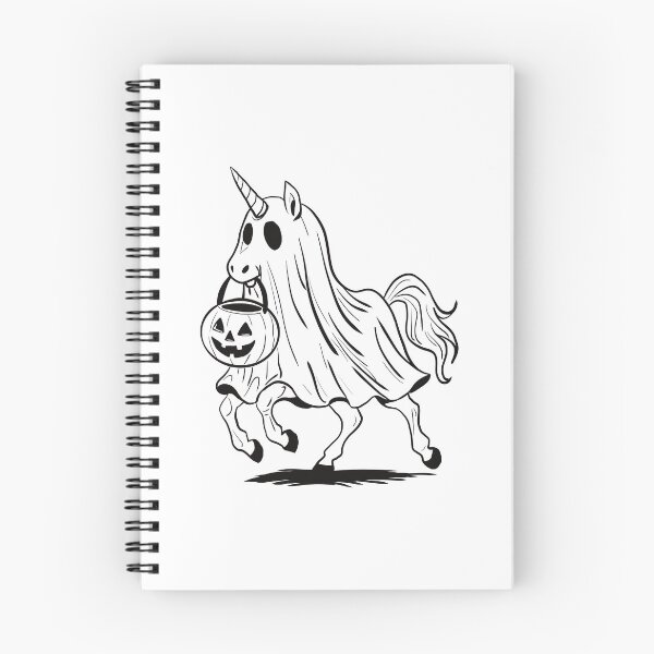 Item preview, White Unicorn wearing a sheet with halloween candy designed and sold by TedraOrtega.