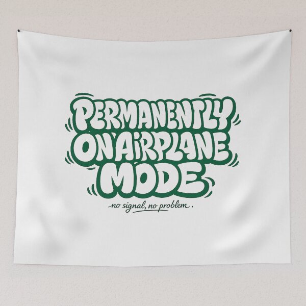 Item preview, Permanently On Airplane Mode, Retro Bubble Letter Graphic designed and sold by PhylonBoxx.