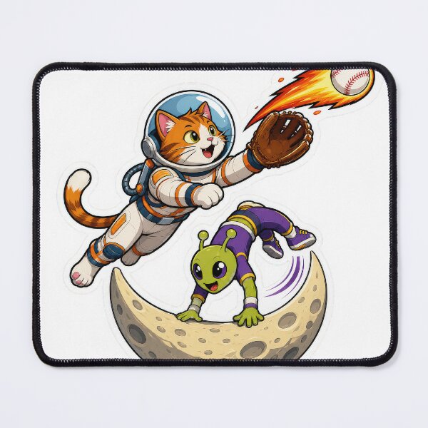 Item preview, Space Cat Alien Baseball Sticker designed and sold by Grafititee.
