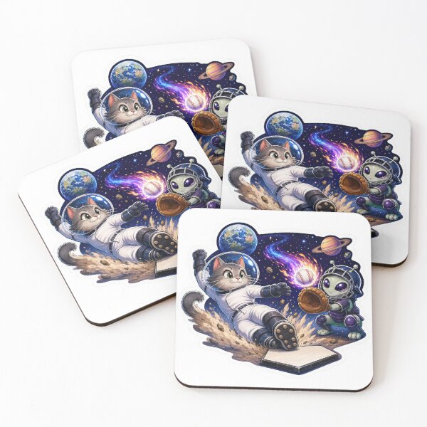 Item preview, Space Cat Alien Baseball Sticker designed and sold by Grafititee.