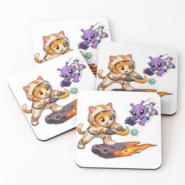 Item preview, Space Cat Alien Baseball Sticker designed and sold by Grafititee.