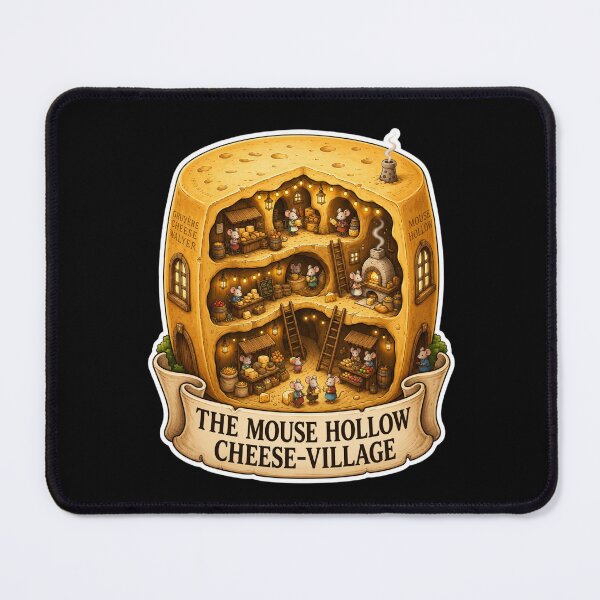 Item preview, The Mouse Hollow Cheese Village | Mouse Cheese Shop | Cozy Mouse Town | Swiss Cheese House | Whimsical Woodland Fantasy | Cottagecore Art designed and sold by MrDev.