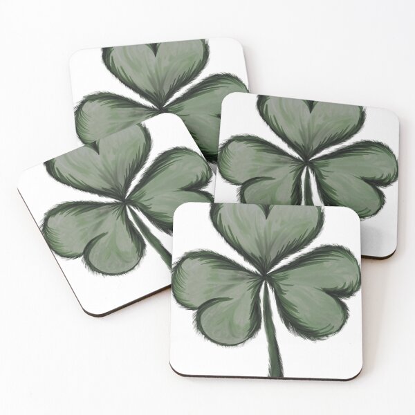 Item preview, Abstract Dark Green Three-Leaf Clover Original Art designed and sold by TedraOrtega.