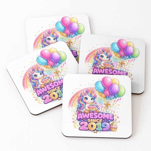Item preview, 7 Years Old Awesome Since 2019 Unicorn 7th Birthday designed and sold by QuiteOrbit.