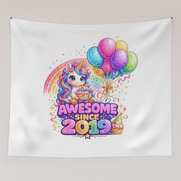 Item preview, 7 Years Old Awesome Since 2019 Unicorn 7th Birthday designed and sold by QuiteOrbit.